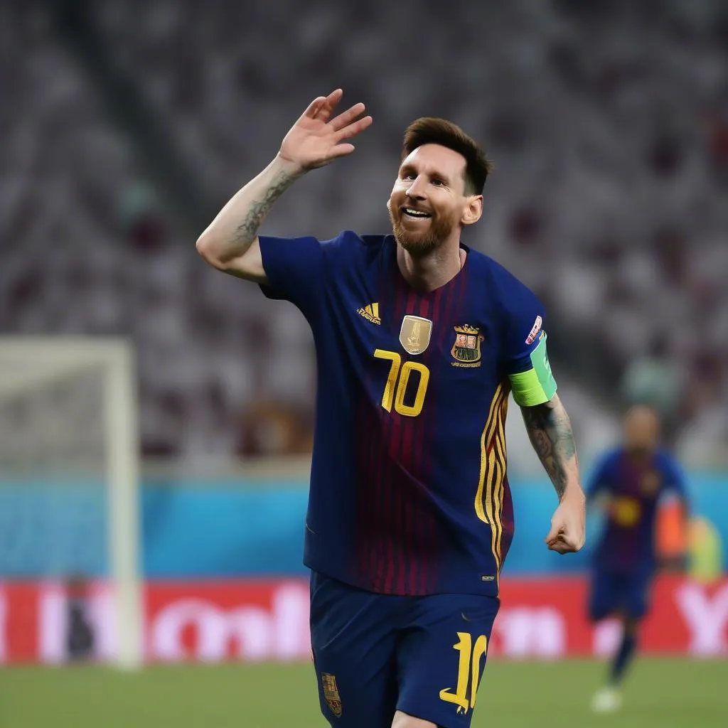 Lionel Messi ăn mừng bàn thắng vào lưới Croatia