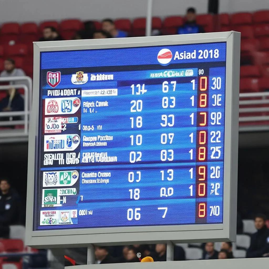 Kết quả trận đấu Asiad 2018