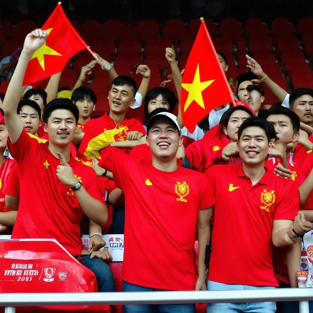 Cổ động viên Việt Nam cổ vũ cho đội tuyển quốc gia tại Asian Cup 2019