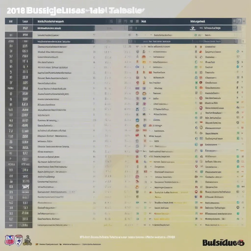 Bảng xếp hạng Bundesliga 2018