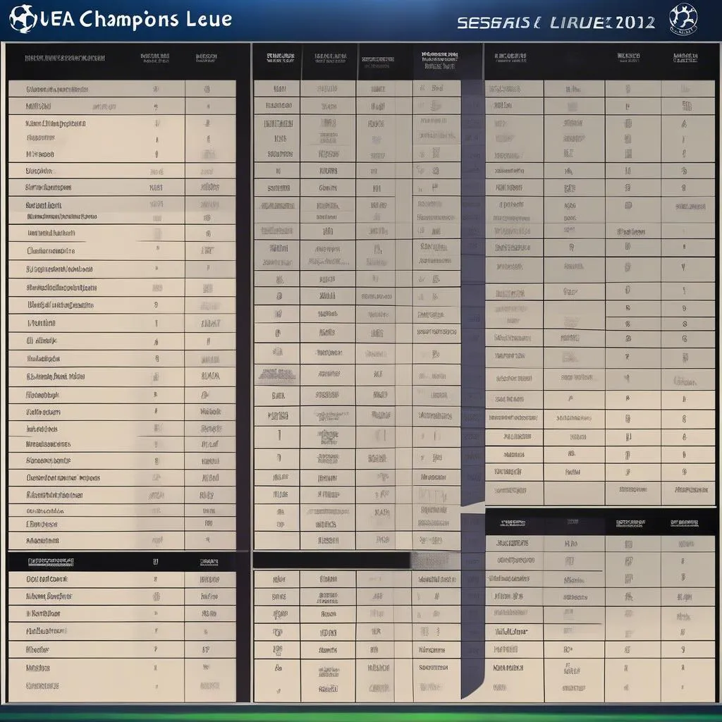 Bảng xếp hạng UEFA Champions League mùa giải 2023-2024