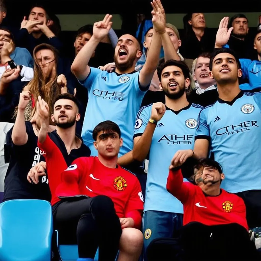 Fan bóng đá MU và Man City