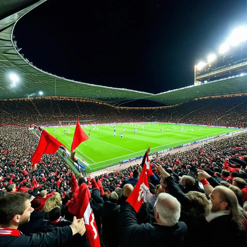 Crowd in Football Stadium