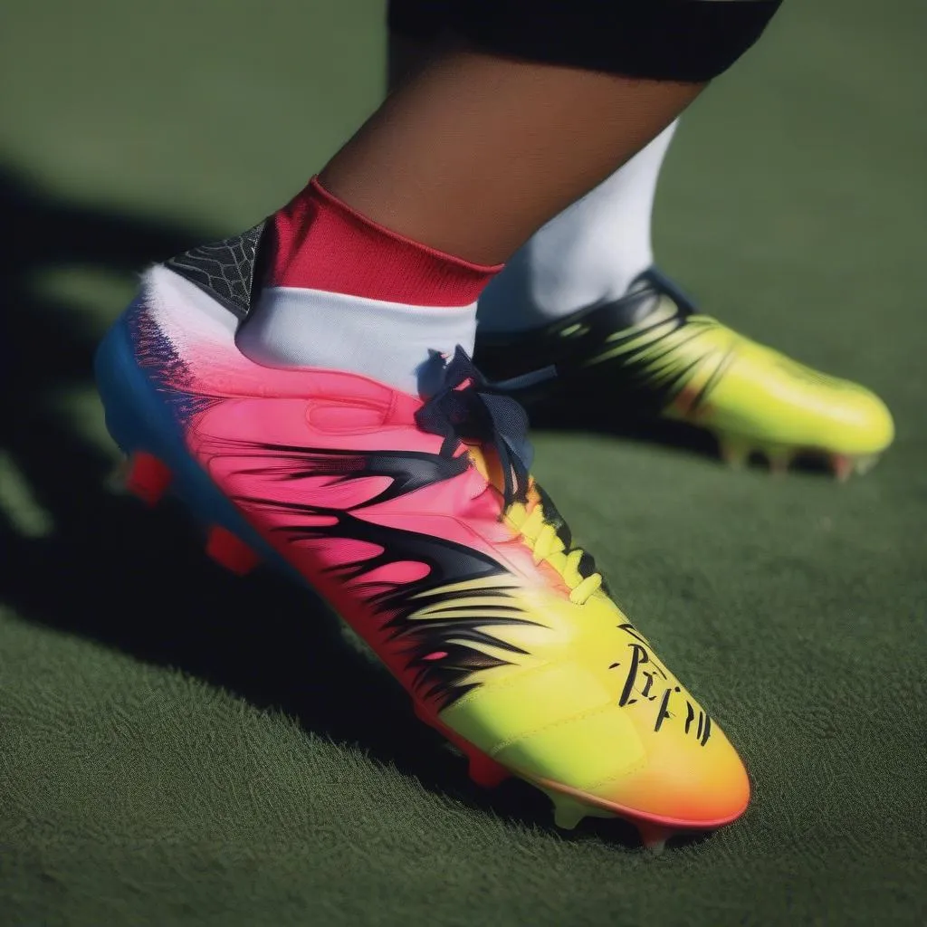 Giày bóng đá Neymar Hypervenom trên sân cỏ