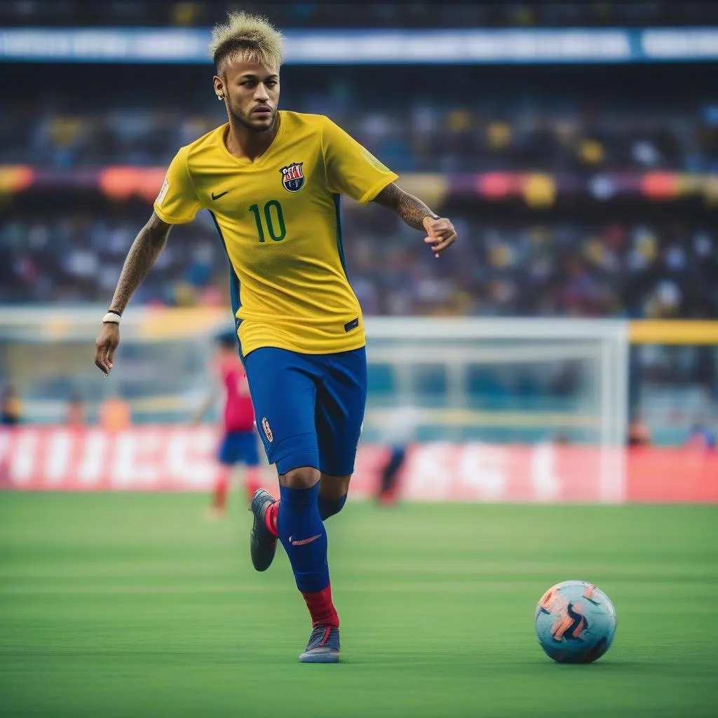 Hình nền Neymar trên sân cỏ