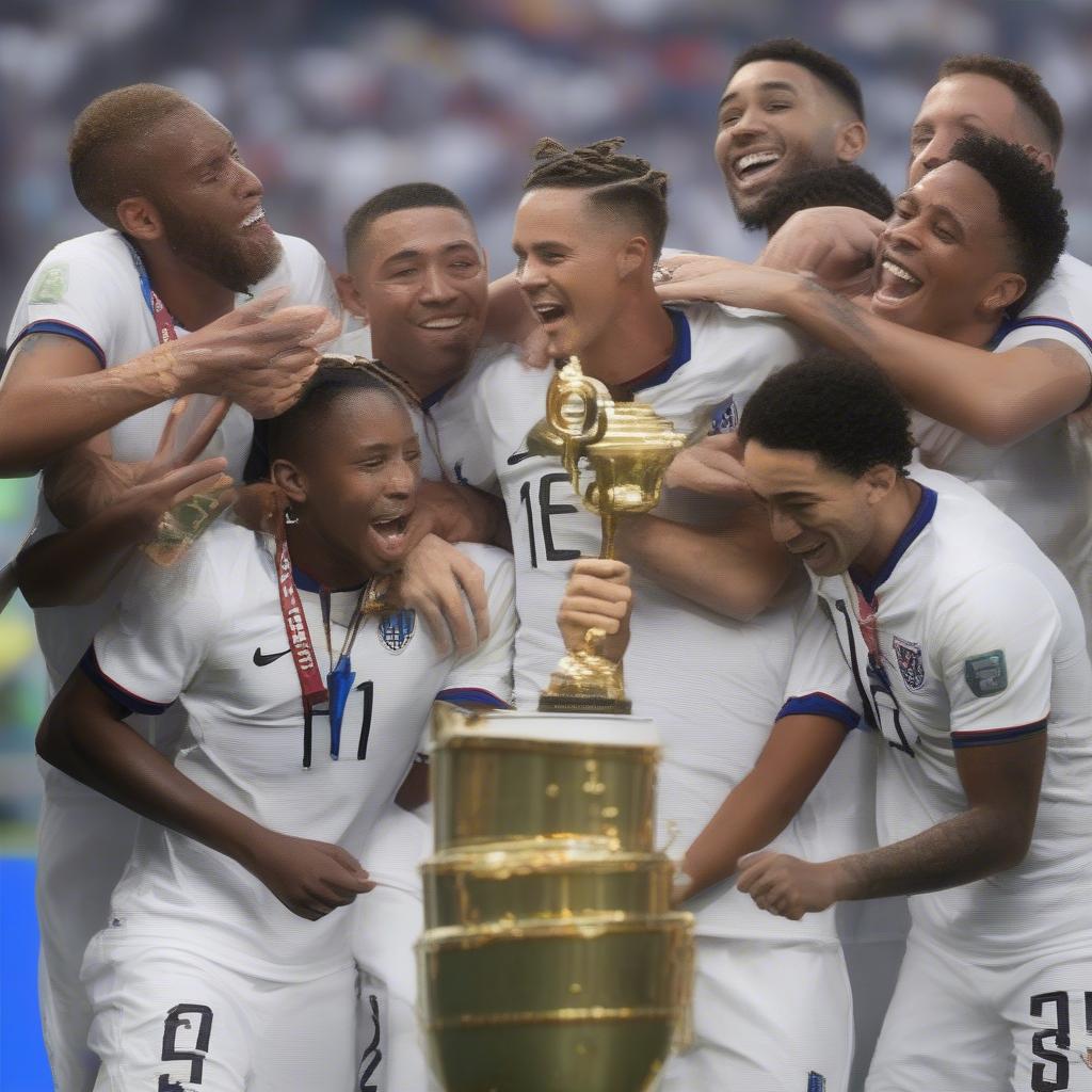 Graphic showing Gold Cup 2023 match results updates