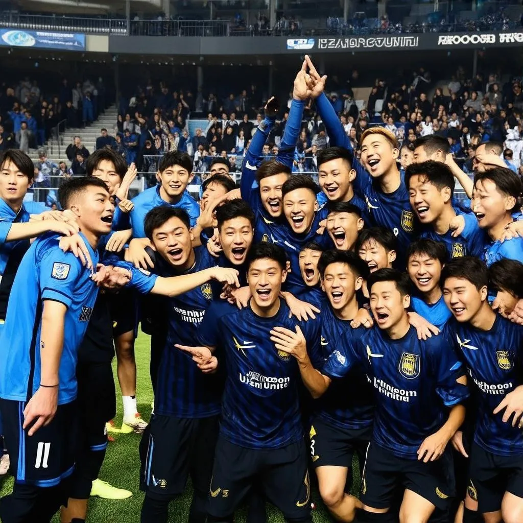 Incheon United ăn mừng chiến thắng