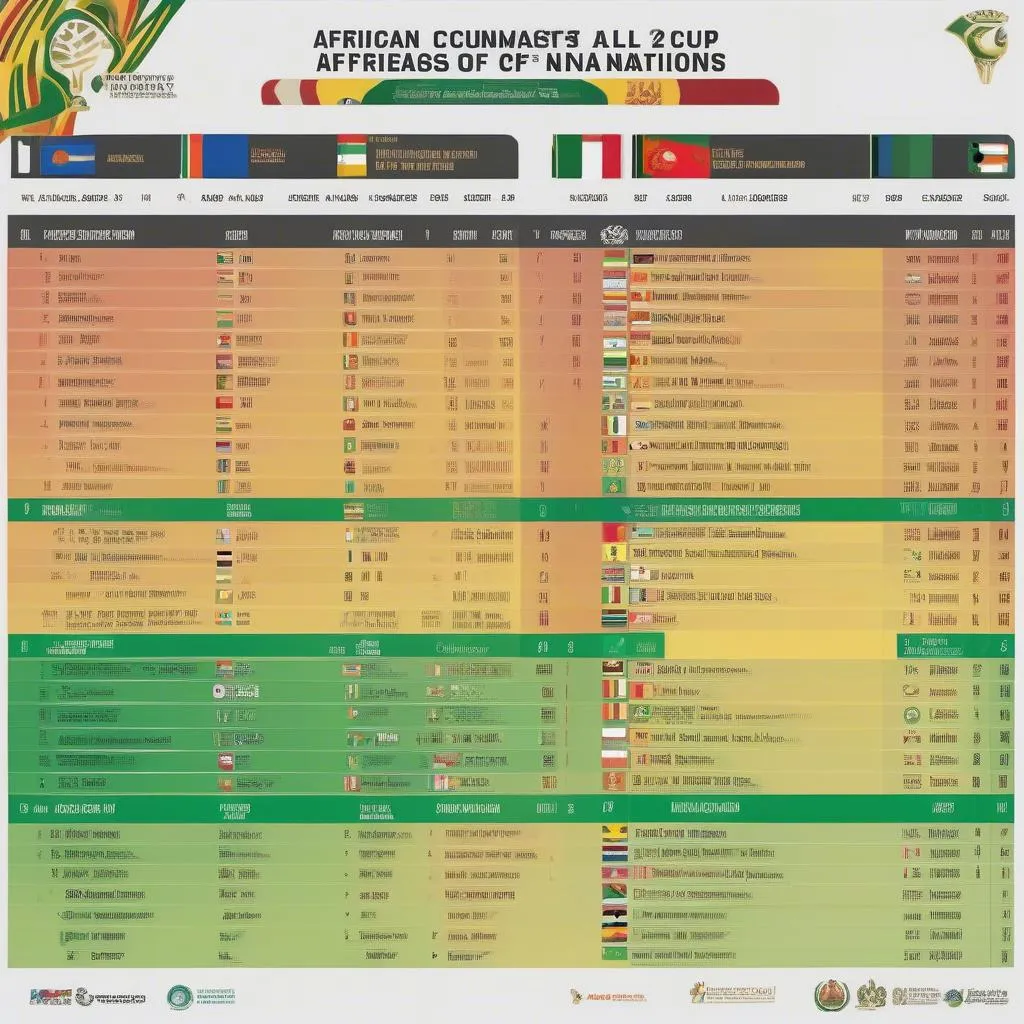 Kết quả bóng đá Cúp Châu Phi 2023 - Bảng xếp hạng các đội tuyển