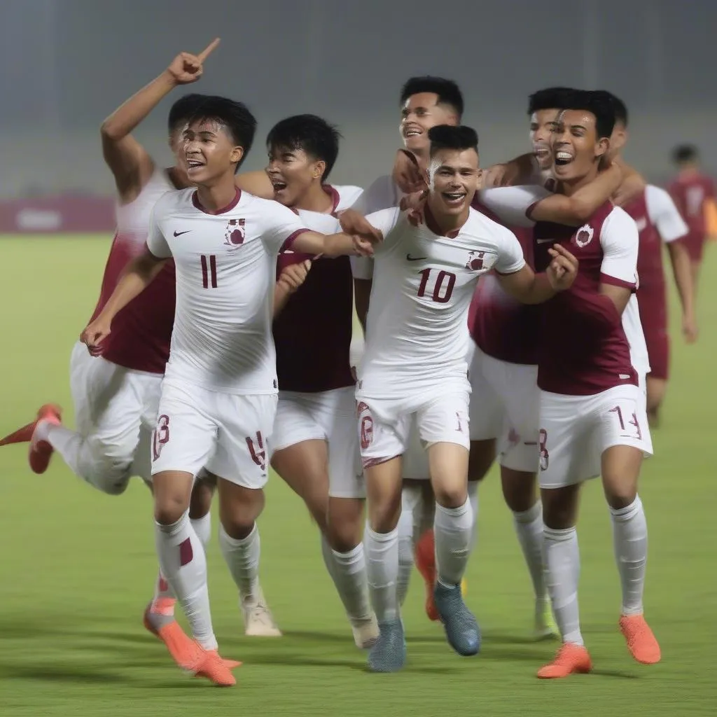 Kết quả bóng đá U23 Qatar thắng U23 Việt Nam