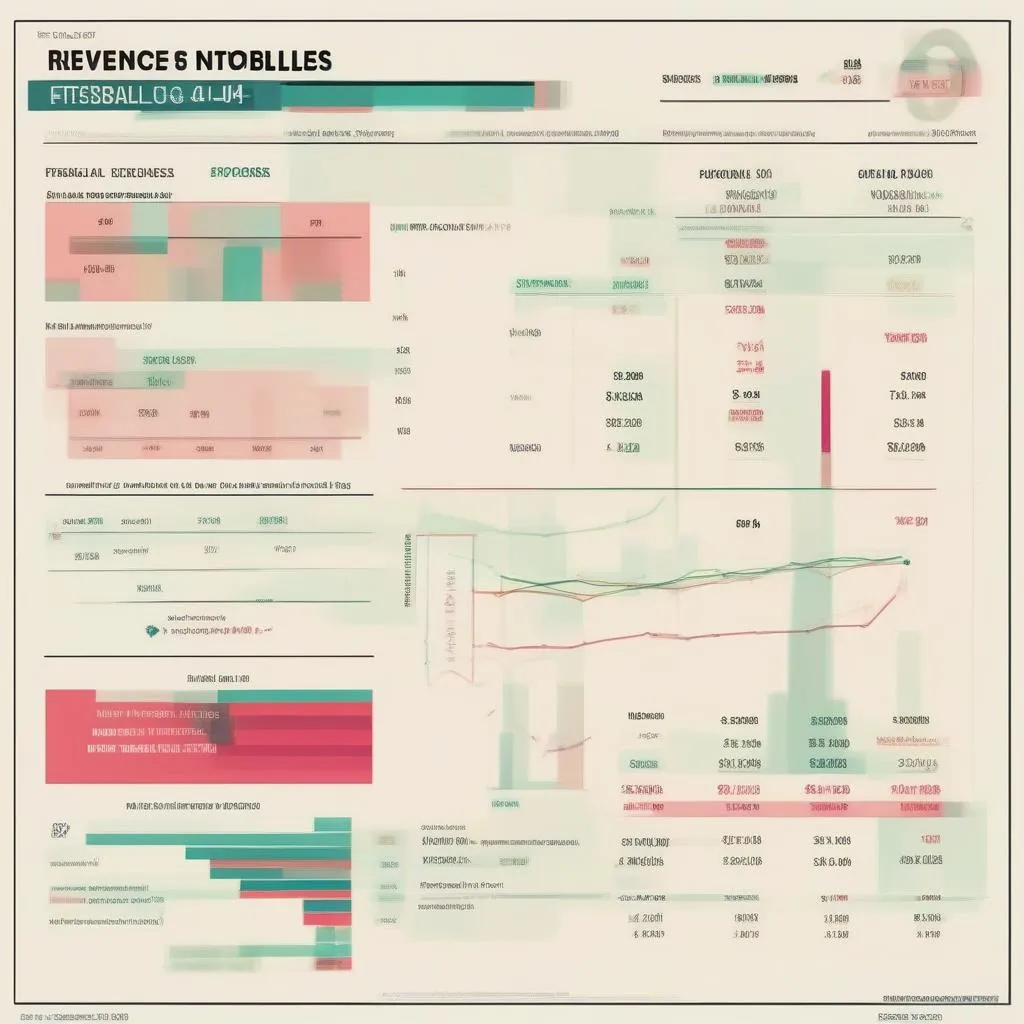 Kết quả kinh doanh bóng đá: Biểu đồ thể hiện doanh thu và chi phí của một câu lạc bộ bóng đá