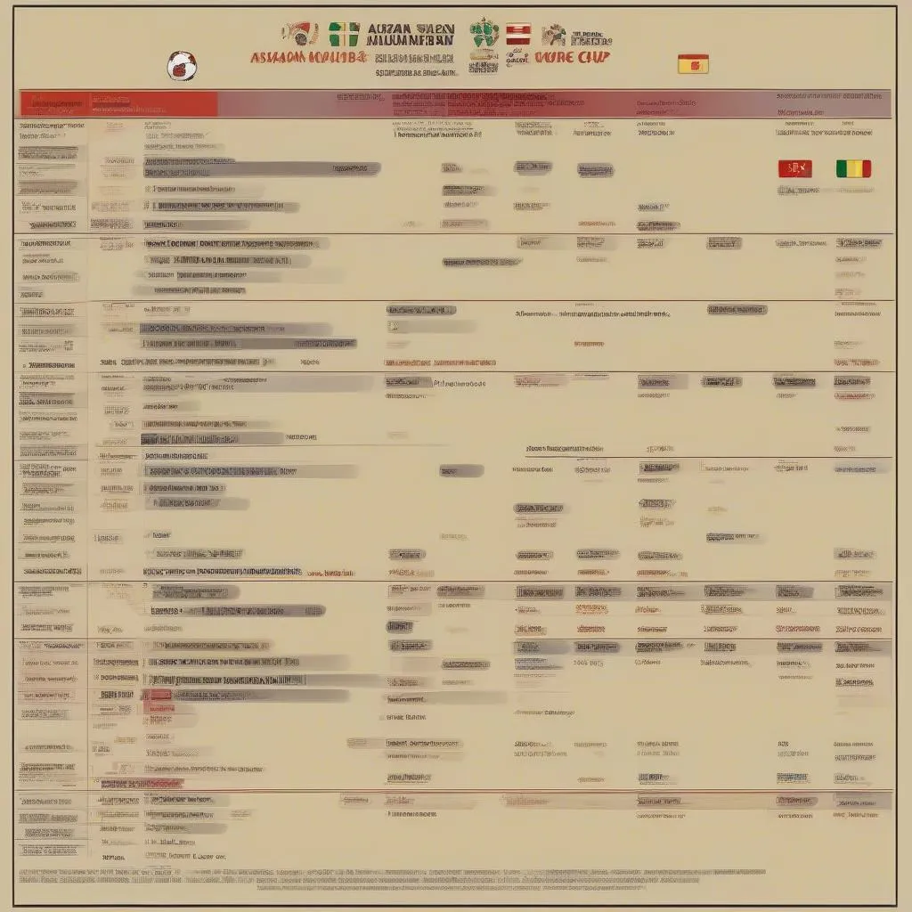 Lịch thi đấu và bảng xếp hạng vòng loại Châu Á