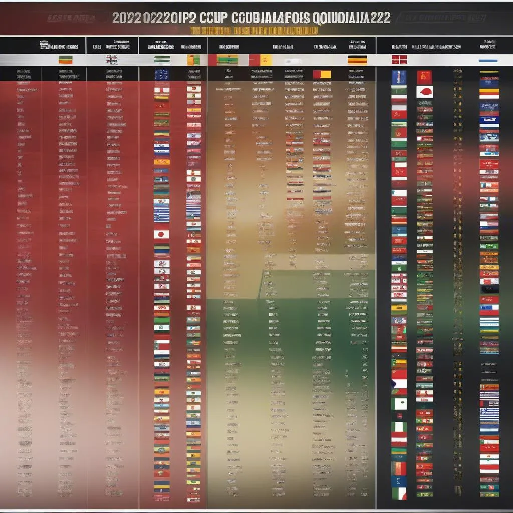 Bảng xếp hạng vòng loại World Cup 2022