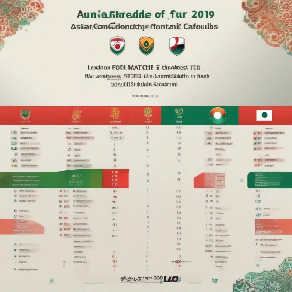 Lịch thi đấu Asian Cup 2019