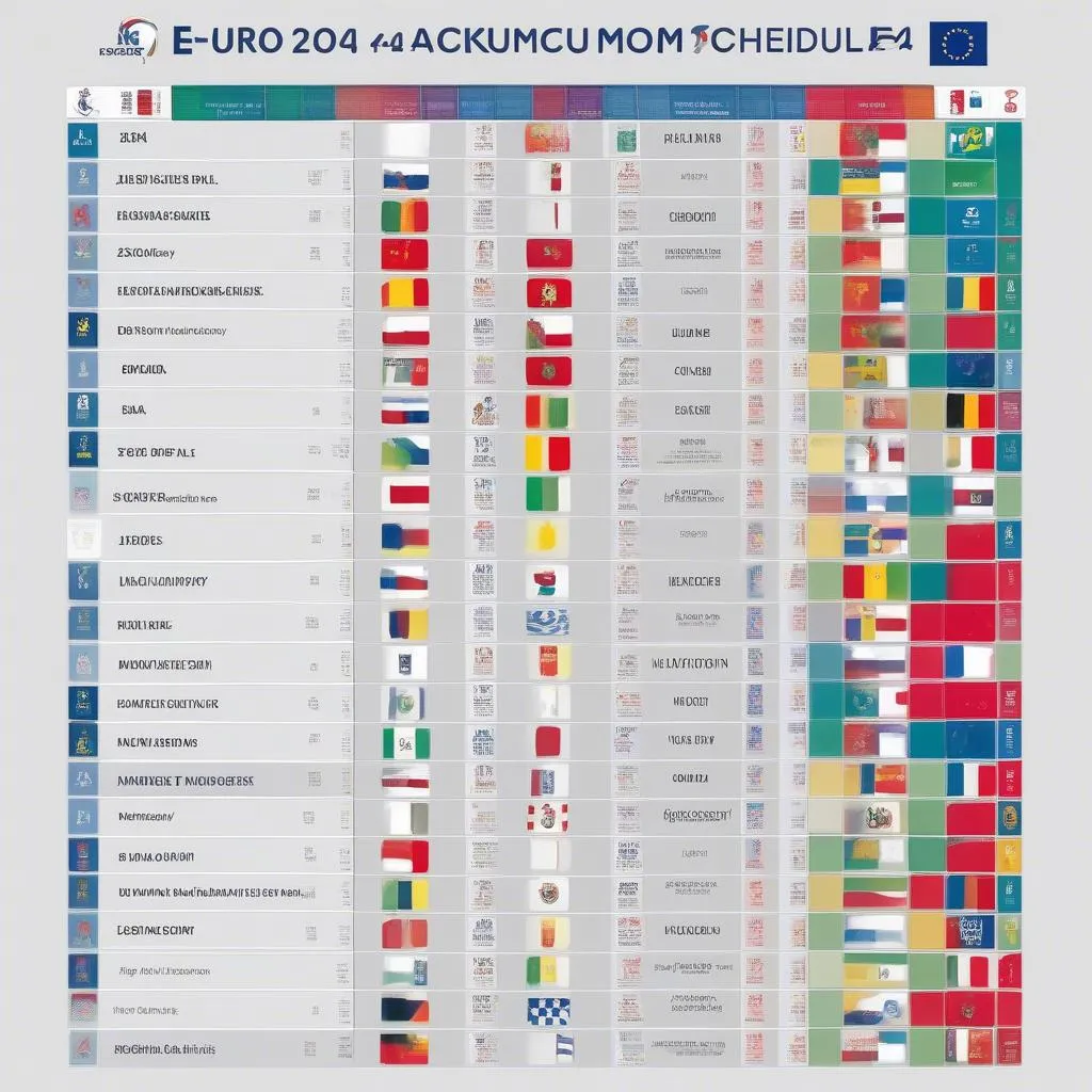 Lịch thi đấu bóng đá Euro 2024