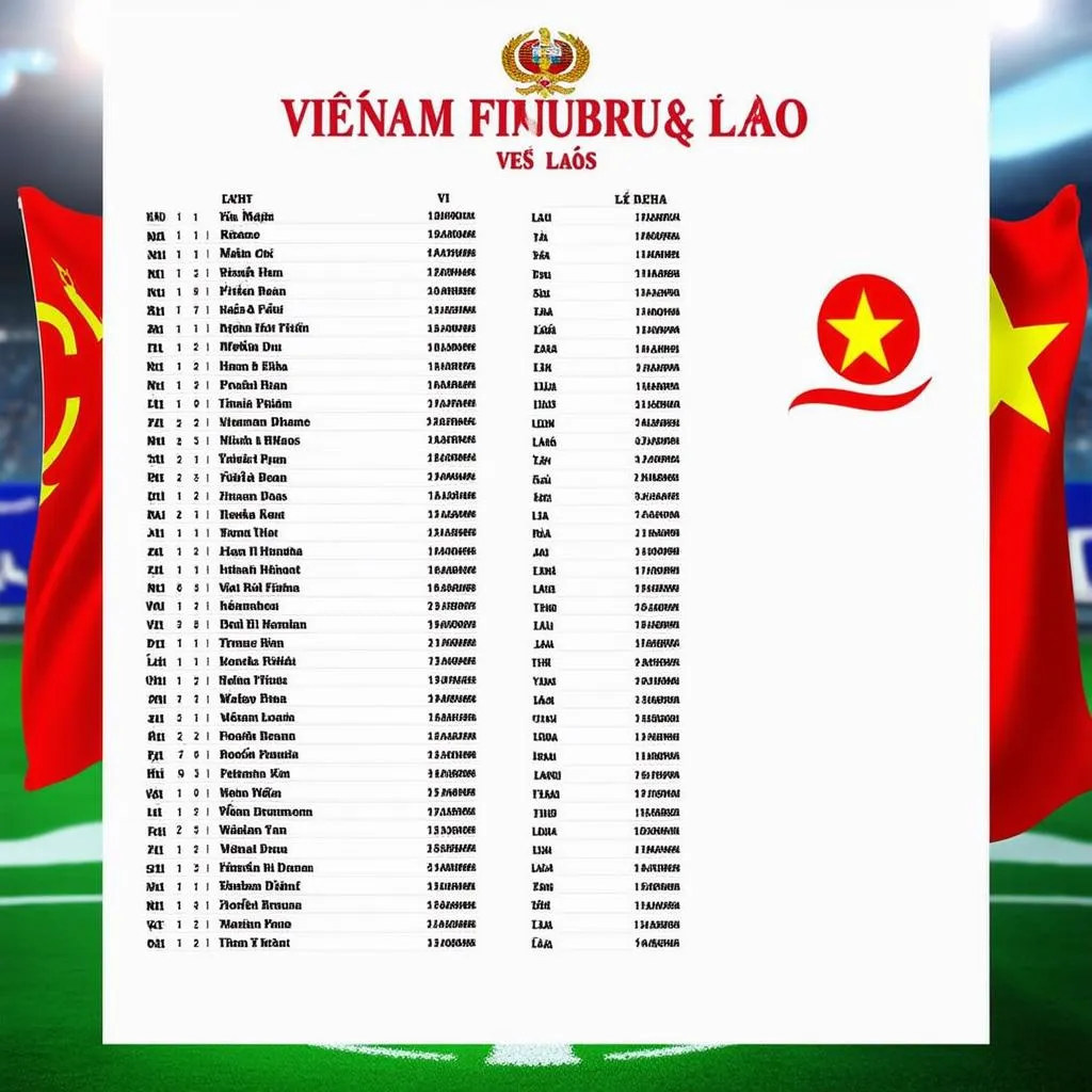 lịch thi đấu bóng đá việt nam lao