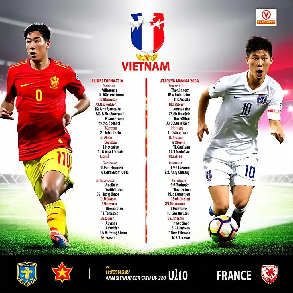 Lịch thi đấu bóng đá Việt Nam Pháp U20