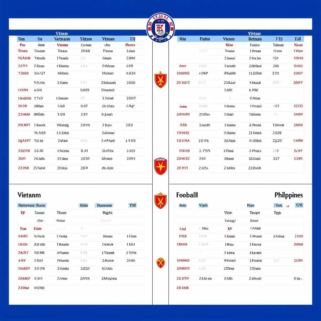 Lịch thi đấu bóng đá Việt Nam Philippines