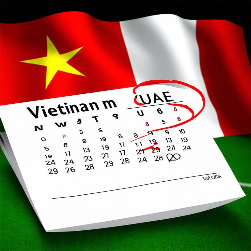 Lịch thi đấu bóng đá Việt Nam UAE