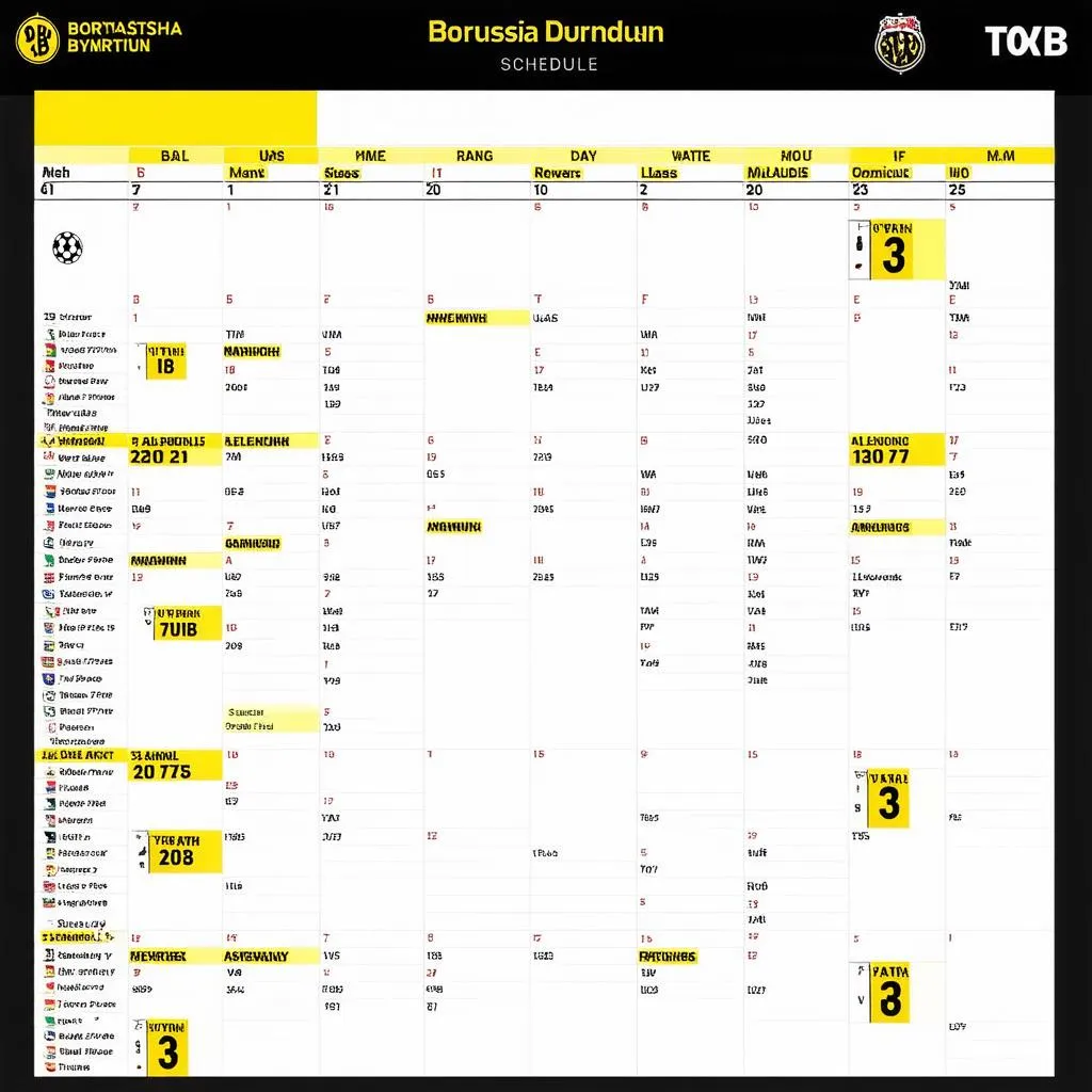 lịch thi đấu dortmund