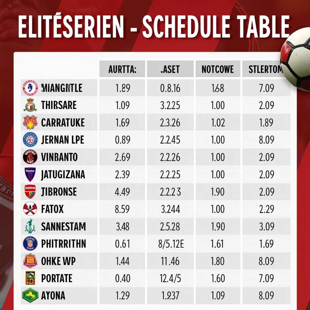 Lịch thi đấu Eliteserien