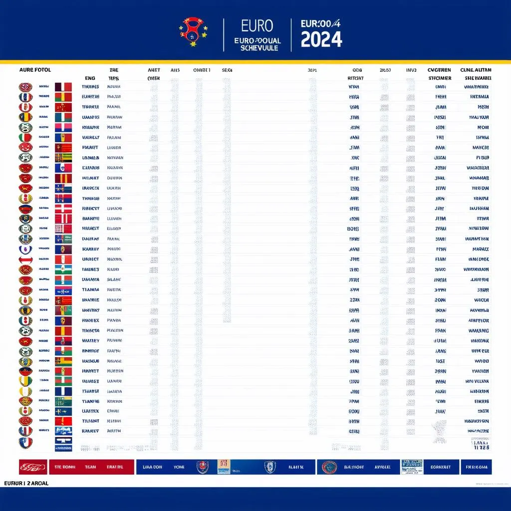 Lịch thi đấu bóng đá EURO 2024