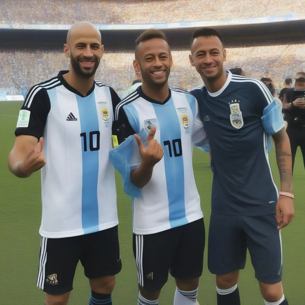 Mascherano và Neymar cùng nhau khoác áo tuyển Argentina