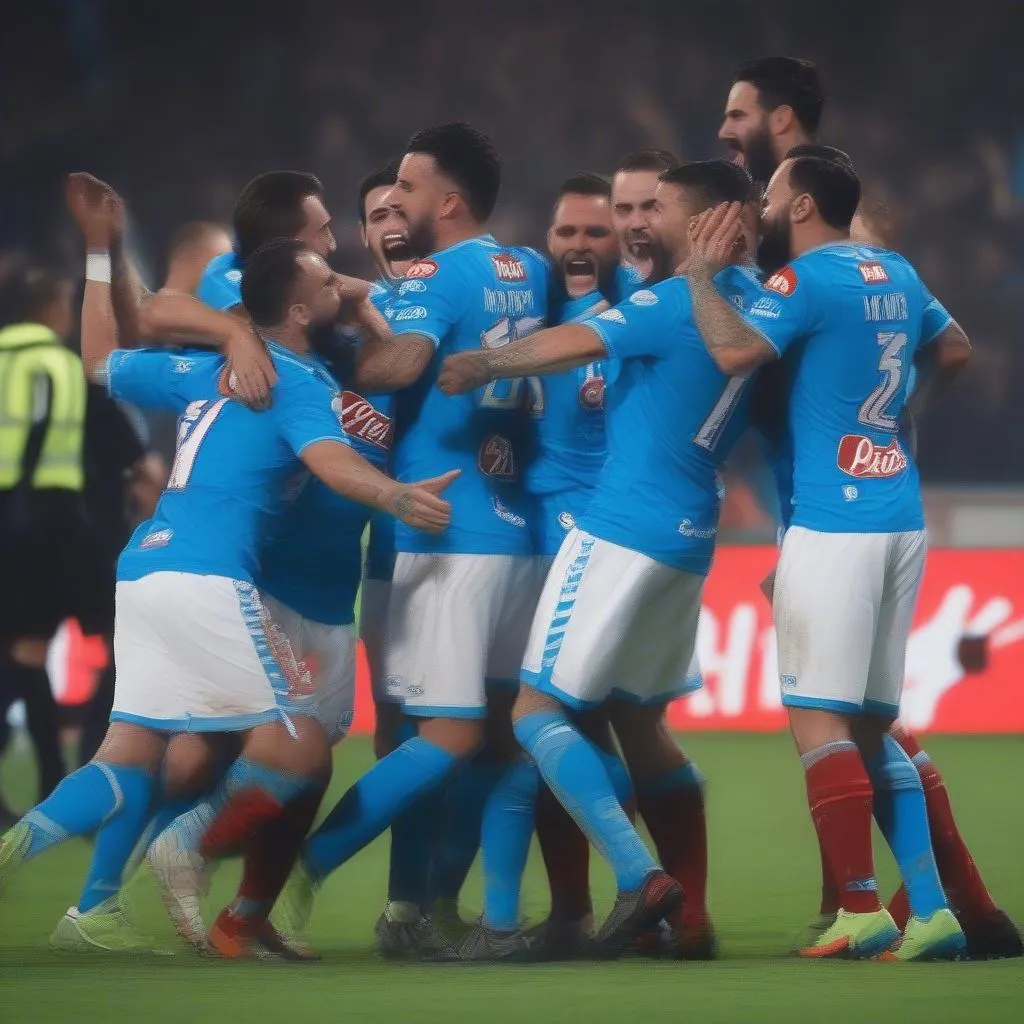 Napoli Player Celebrating Goal