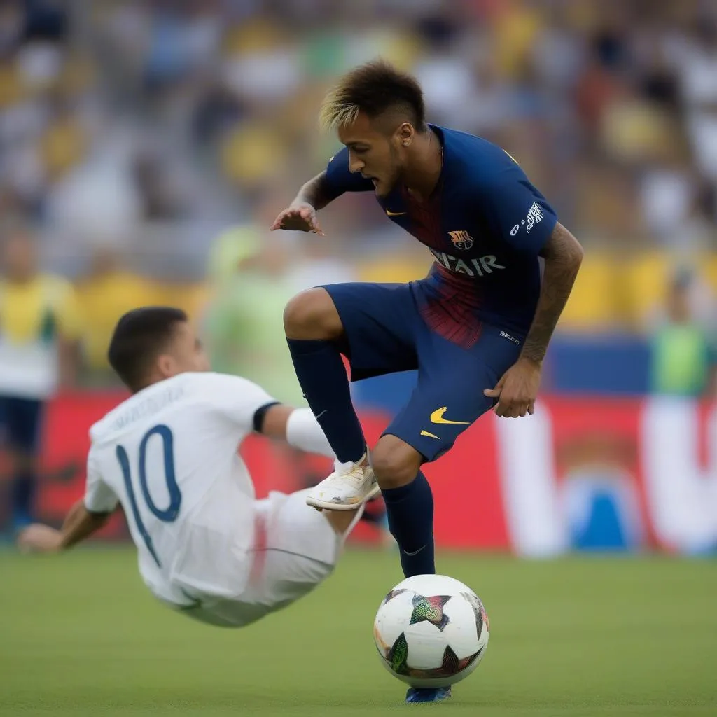 Neymar ăn vạ trong trận đấu