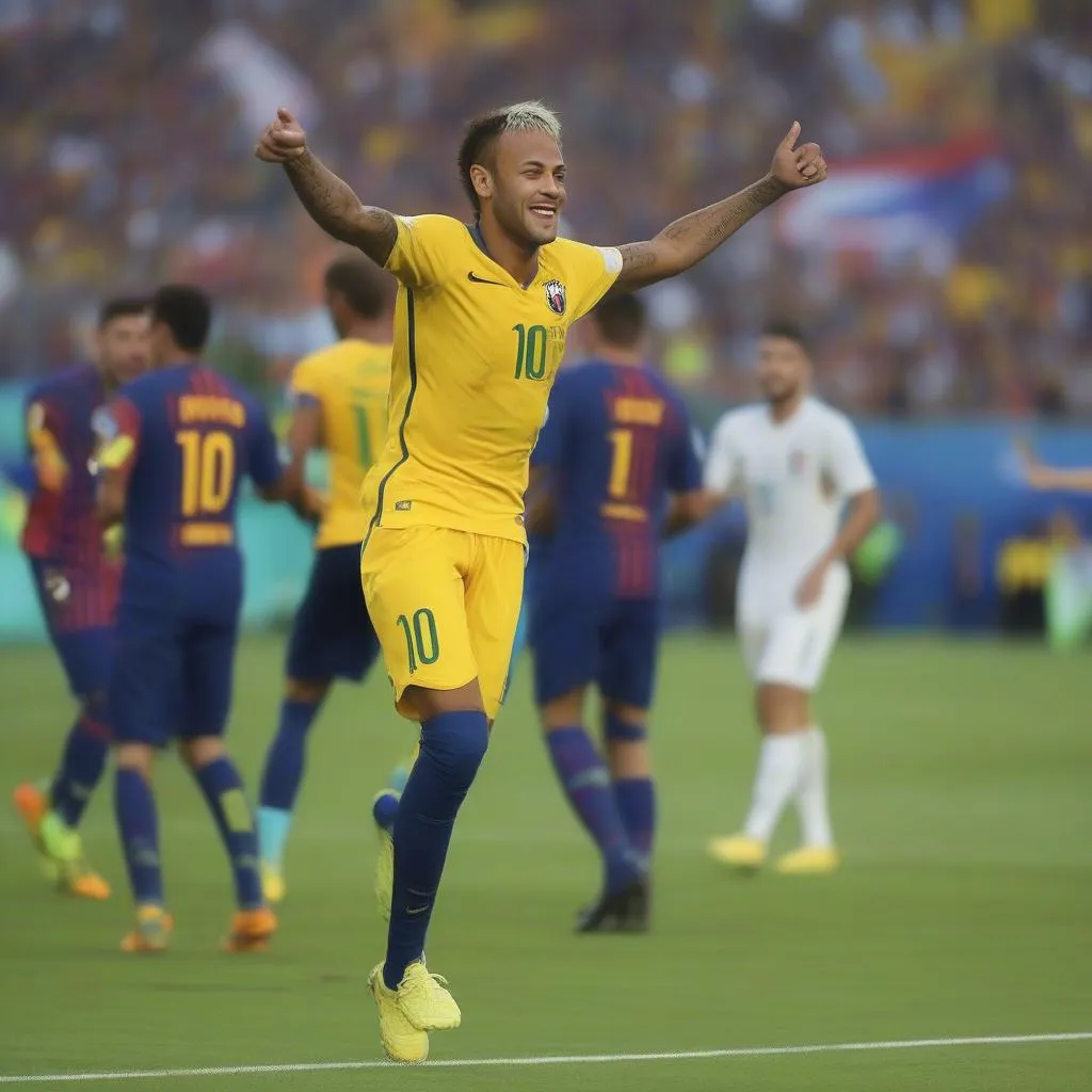 Neymar celebrates a goal