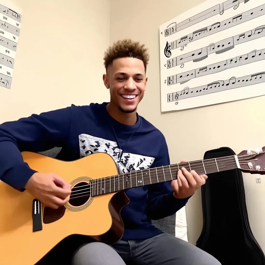 Neymar chơi đàn guitar