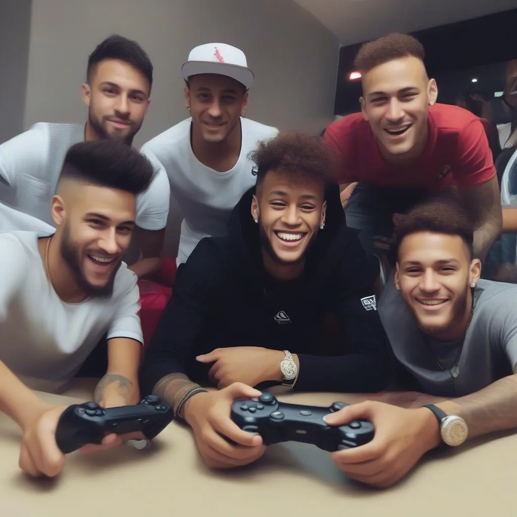 Neymar chơi game cùng bạn bè