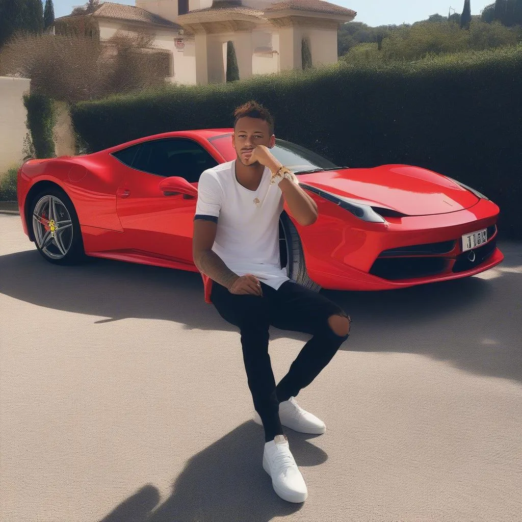 Neymar và chiếc Ferrari 458 Italia