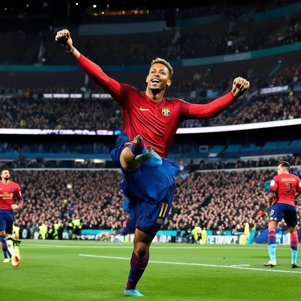 Neymar Celebrates a Goal