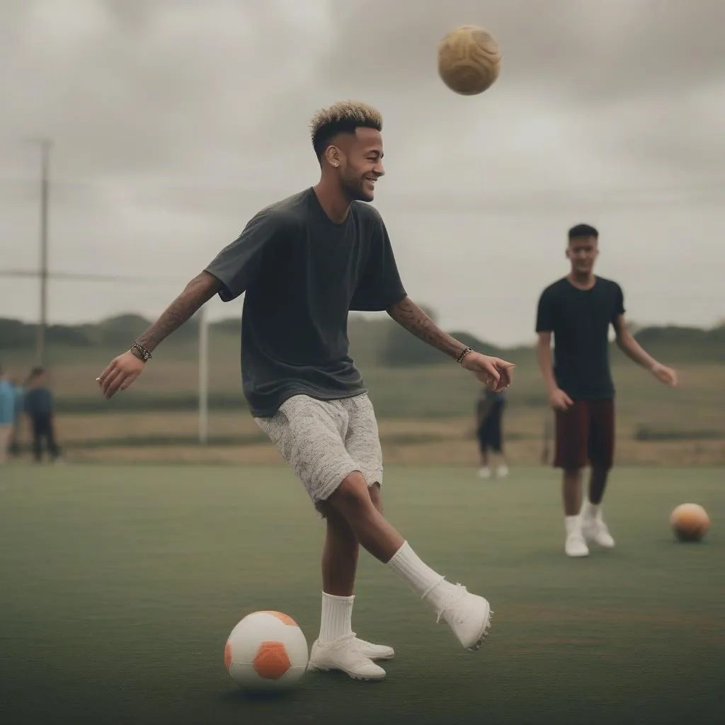 Neymar tập luyện freestyle