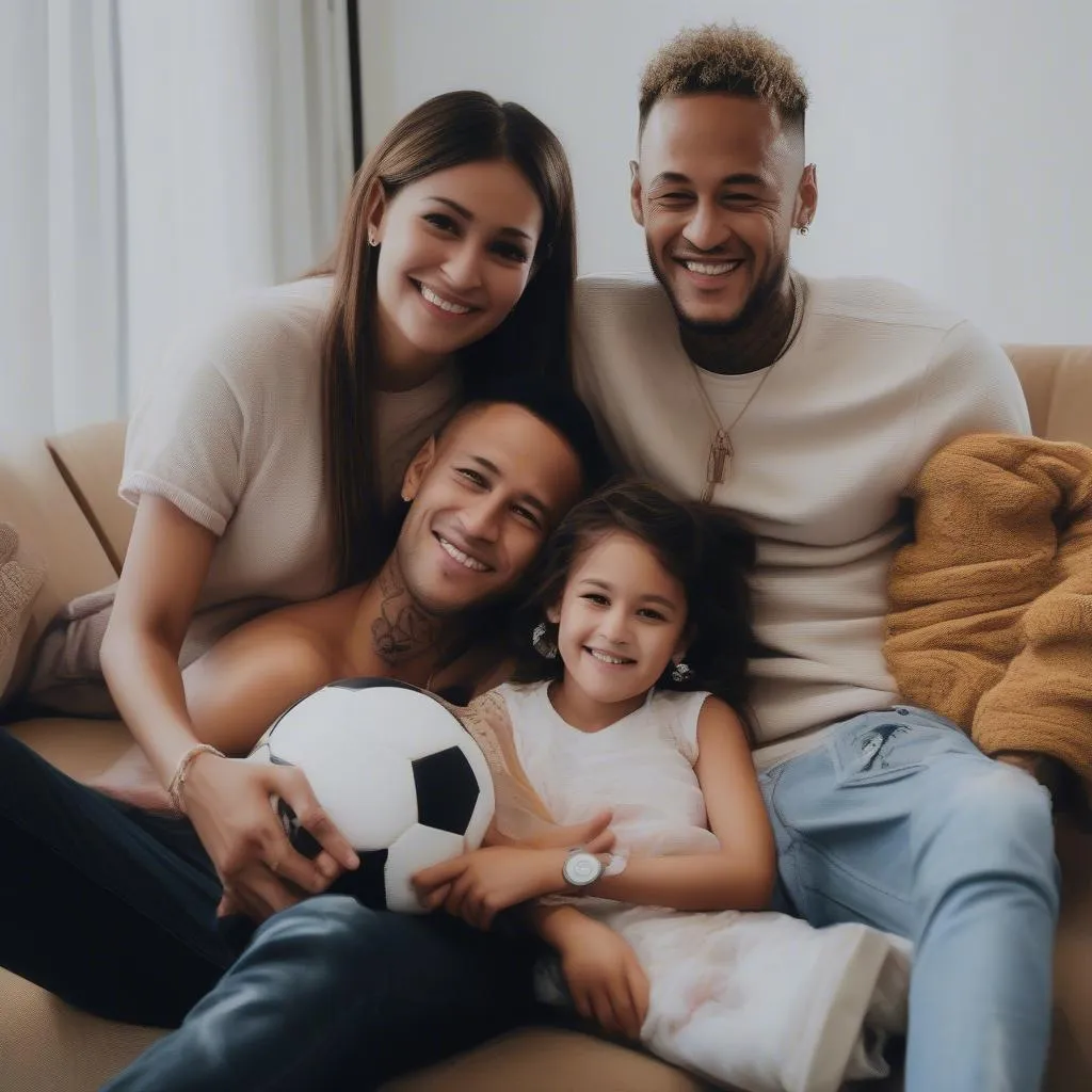 Neymar hạnh phúc bên gia đình