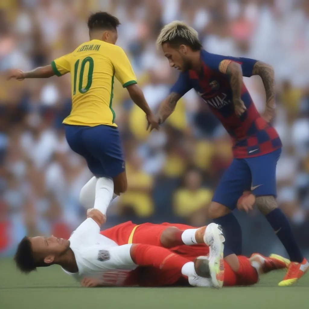 Neymar giả vờ ngã