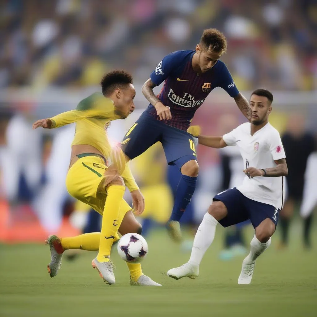 neymar gia vờ qua người