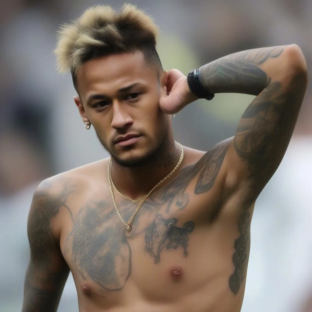 Hình xăm Neymar trên PES 18