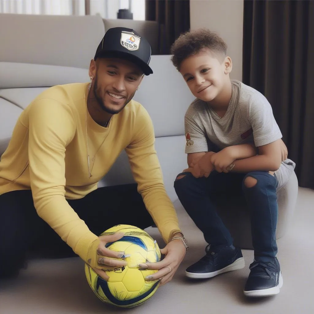 Neymar Jr. and Davi Lucca together