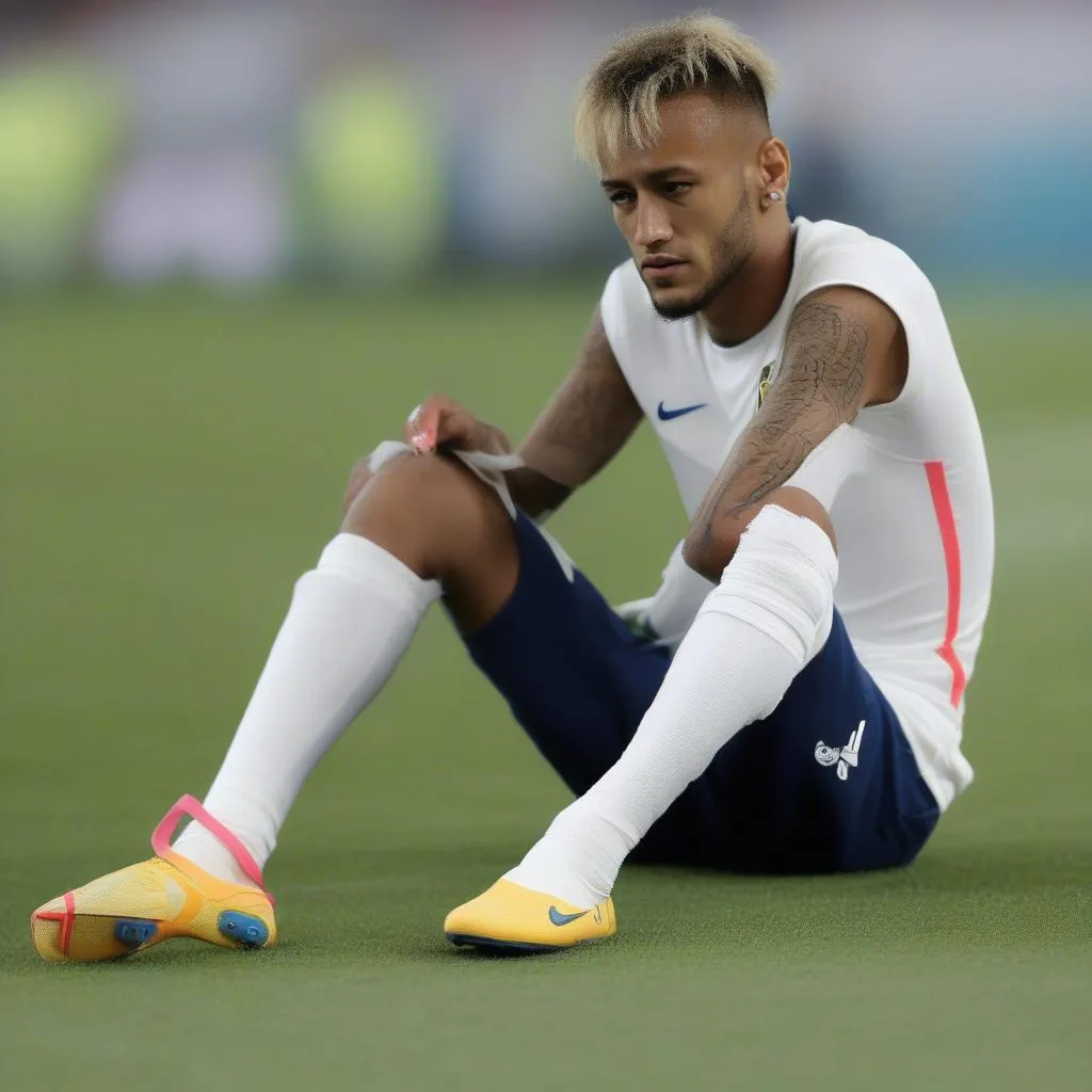 Neymar chấn thương mắt cá chân