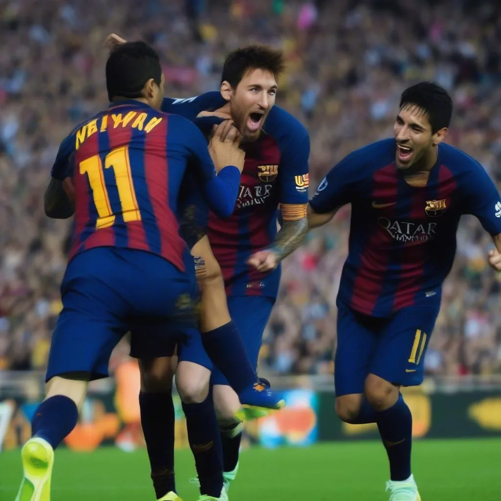 Bộ ba tấn công đáng sợ: Neymar, Messi và Suarez 