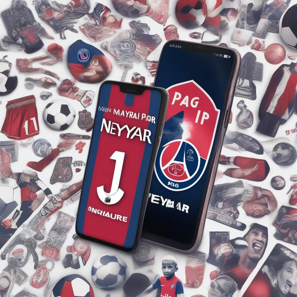 neymar-psg-png-on-phone