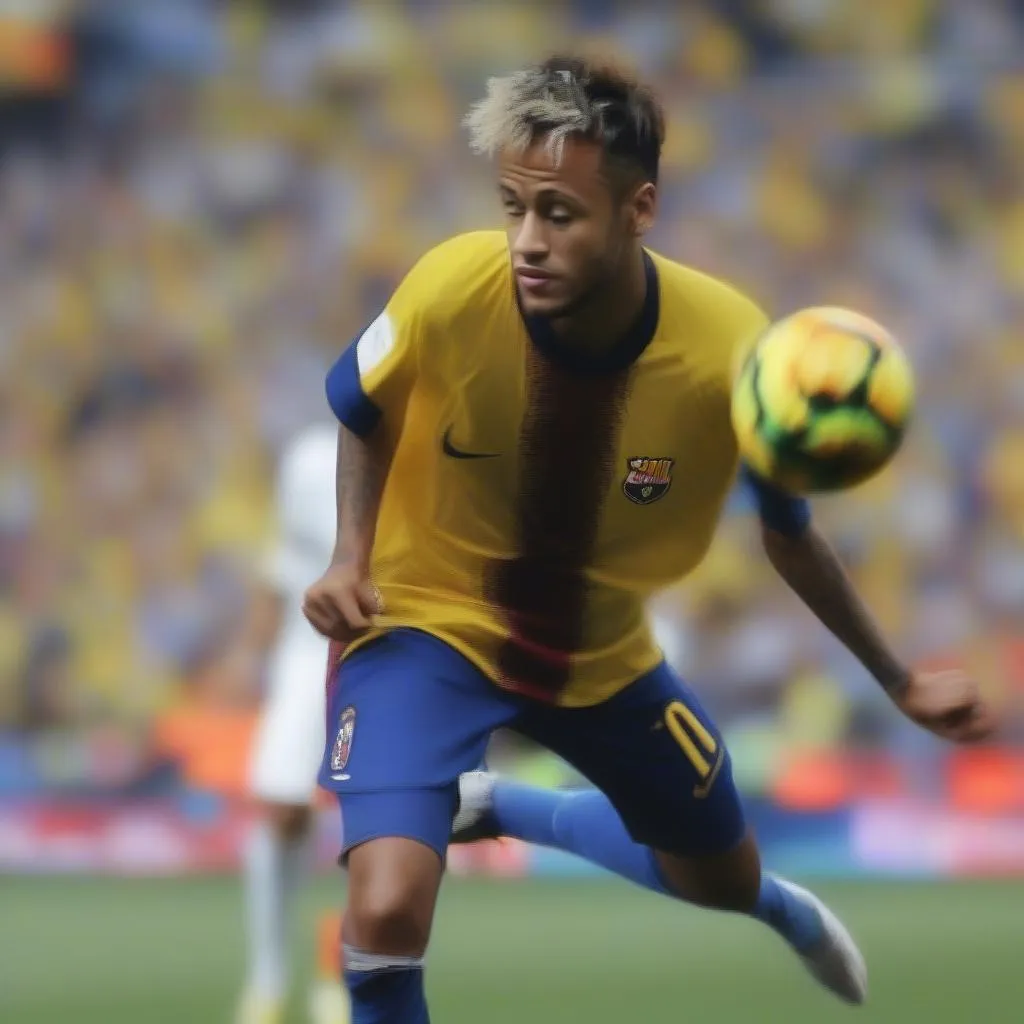 Neymar trains his skills