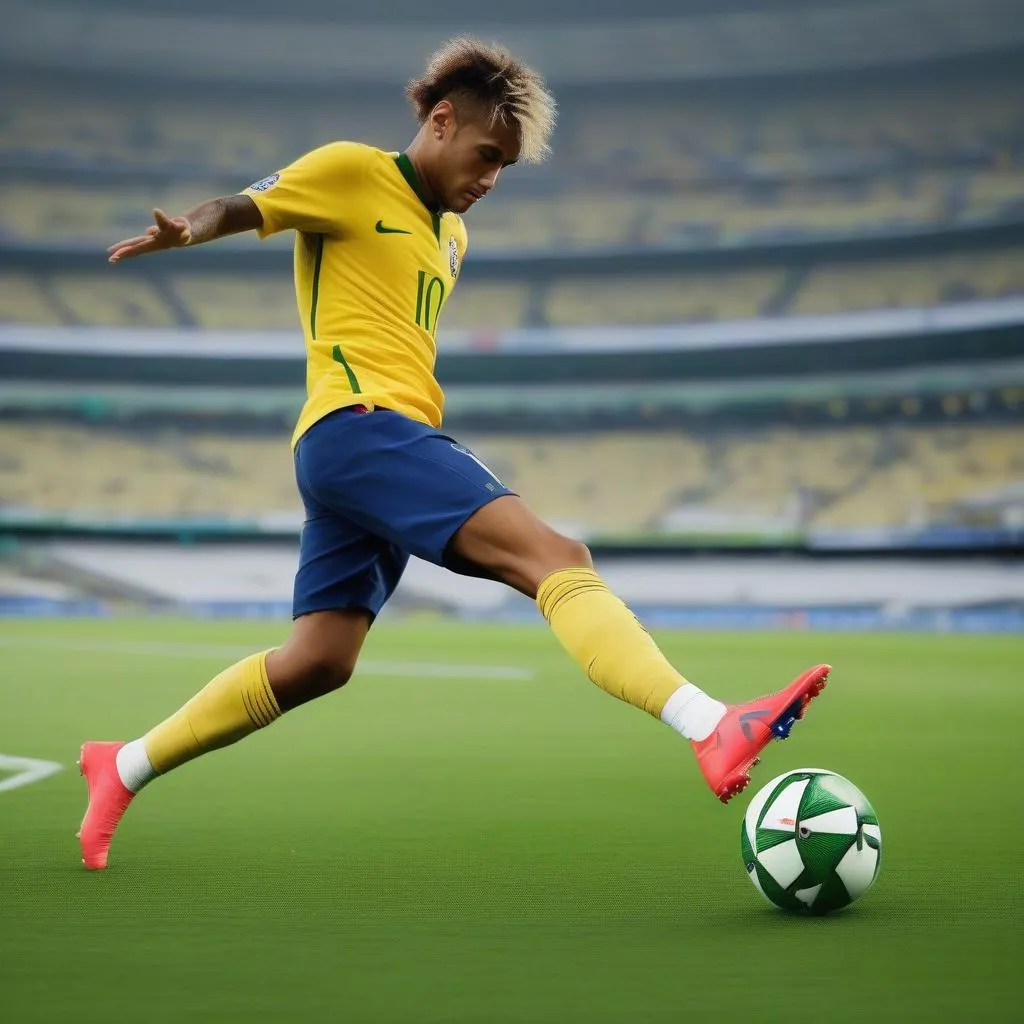 Neymar sử dụng kỹ thuật kẻ vạch