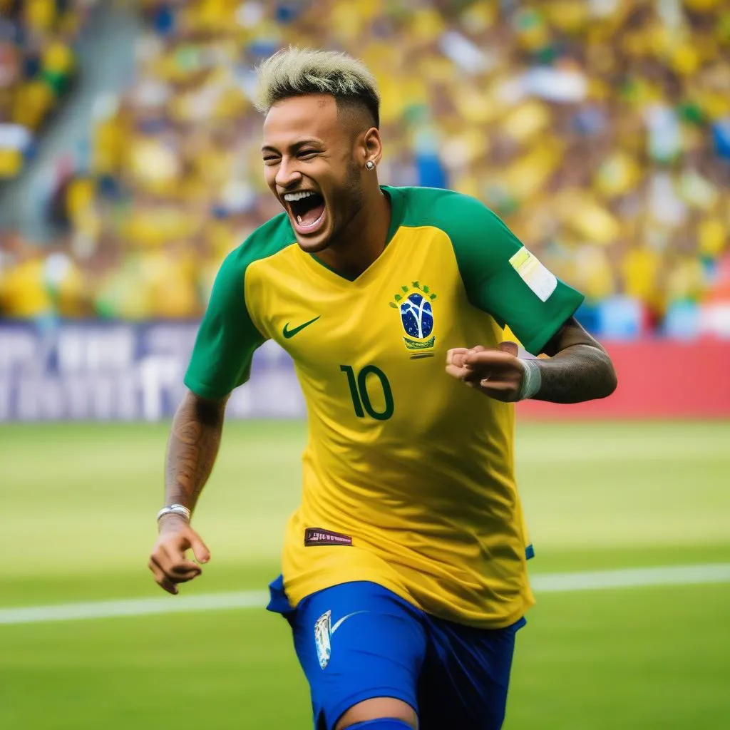 Neymar trong màu áo tuyển Brazil