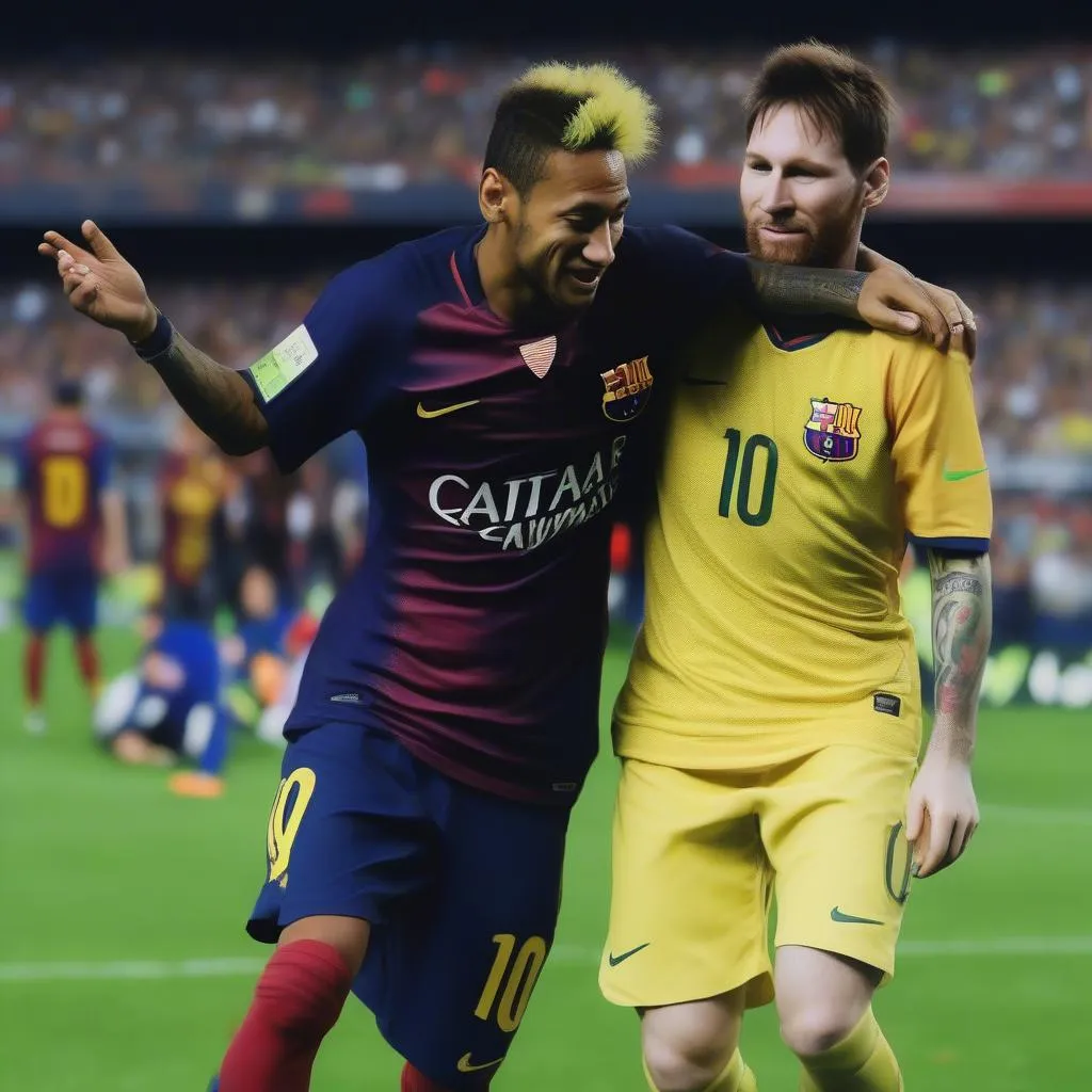 Neymar and Messi reunite