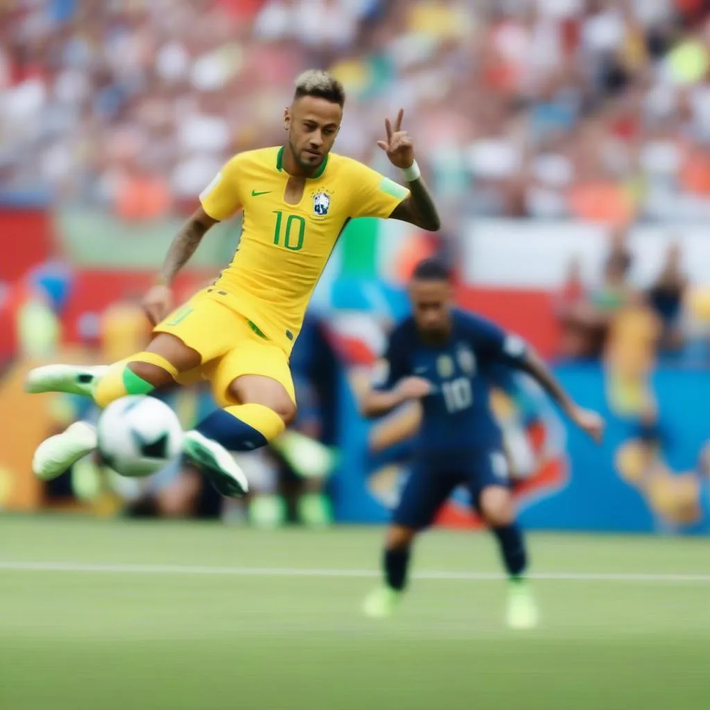 Hình ảnh Neymar ghi bàn đẹp mắt tại WC 2018