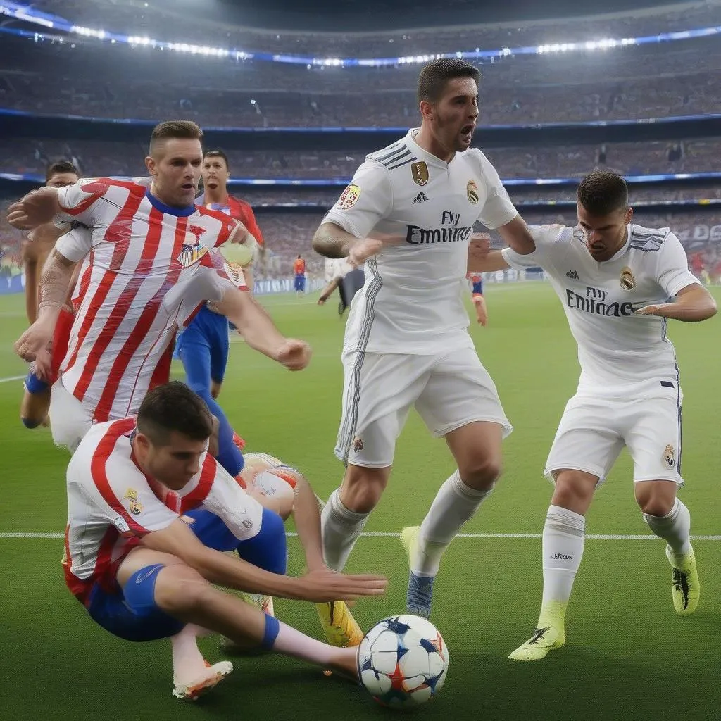 Real Madrid và Atlético Madrid trong trận chung kết Cúp C1 2016