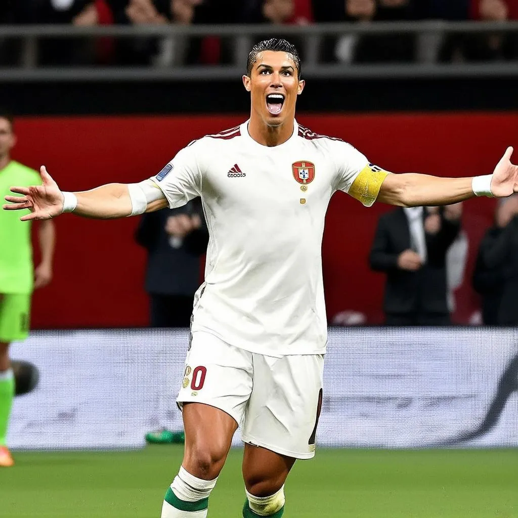 Ronaldo ăn mừng bàn thắng