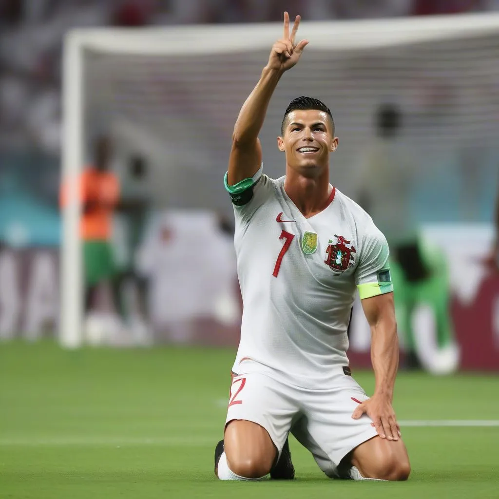 Ronaldo ghi bàn trong trận đấu Bồ Đào Nha vs Ghana tại World Cup 2022